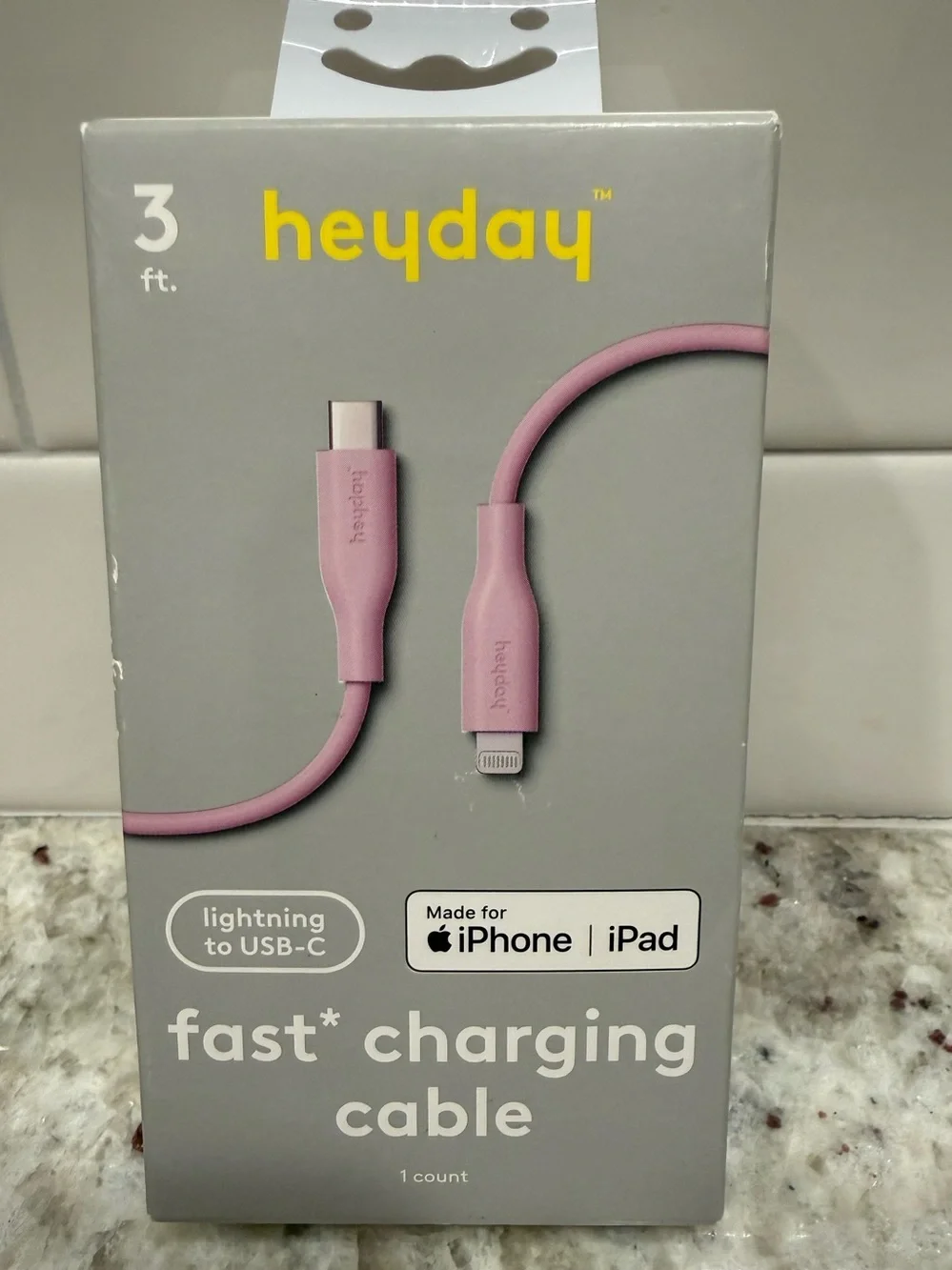 3/$15* heyday Pink Lightning to USB‑C Fast Charging Cable 3 ft NWT